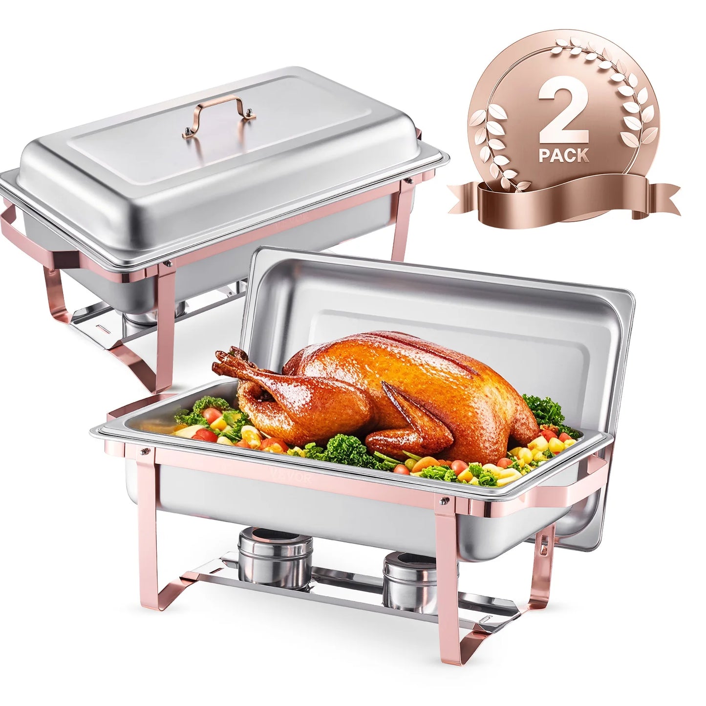 8QT Rectangle Chafing Dish 2/4/6 Packs