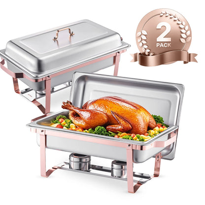 8QT Rectangle Chafing Dish 2/4/6 Packs