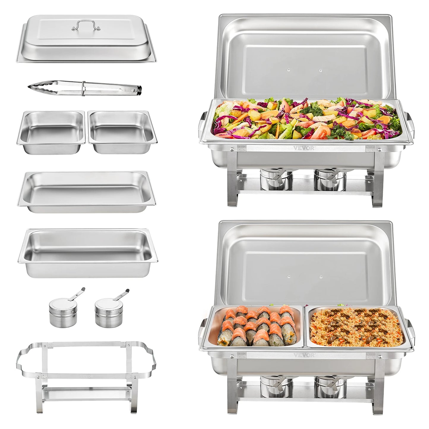 8QT Rectangle Chafing Dish 2/4/6 Packs
