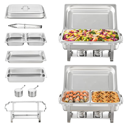 8QT Rectangle Chafing Dish 2/4/6 Packs